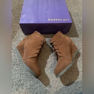 Madden Girl Lace-Up Wedge Boots